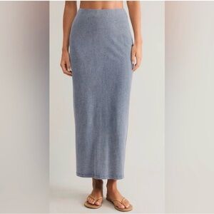 NWT Z Supply Cali Jersey Denim Midi Skirt
Blue Size L